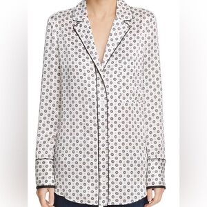 FRAME Silk Pajama-Style Blouse Small